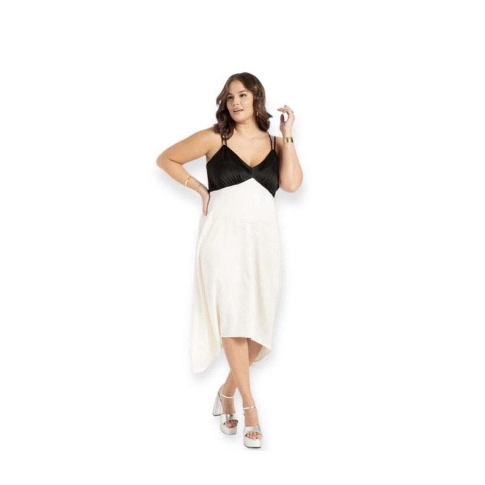 Elegant Black and White Women's Dress